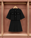 Midnight Cropped Jacket and Mini Skirt Set