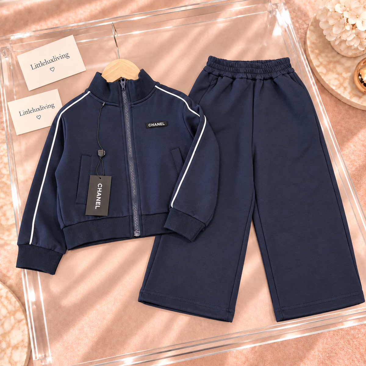 Navy White-Piping Tracksuit