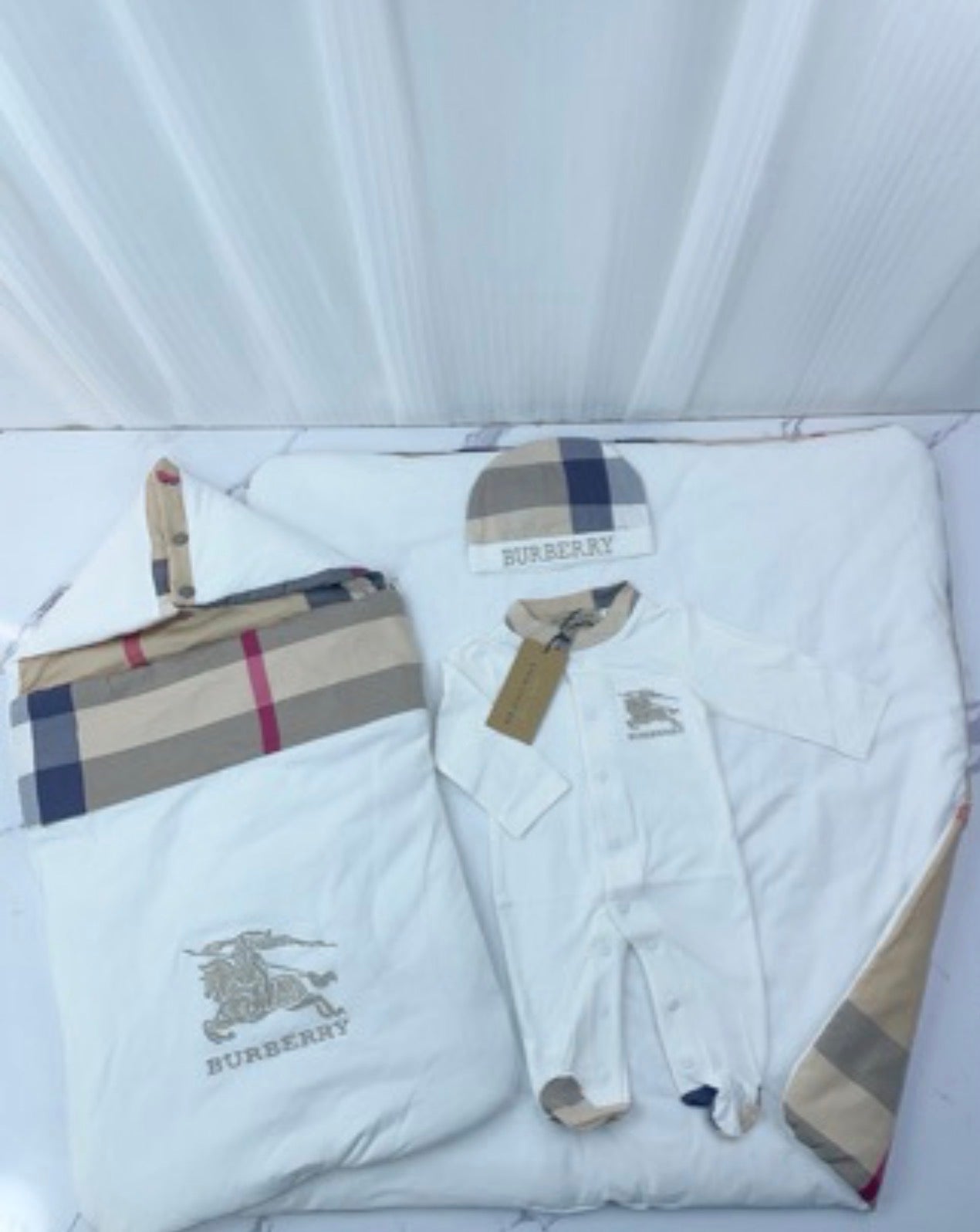 Check Romper and Swaddle