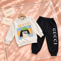 Cream Character Sweatshirt & Black Jogger Set