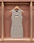 Pastel Breton Stripe Sleeveless Mini Dress