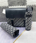 Black and patterned changing bag