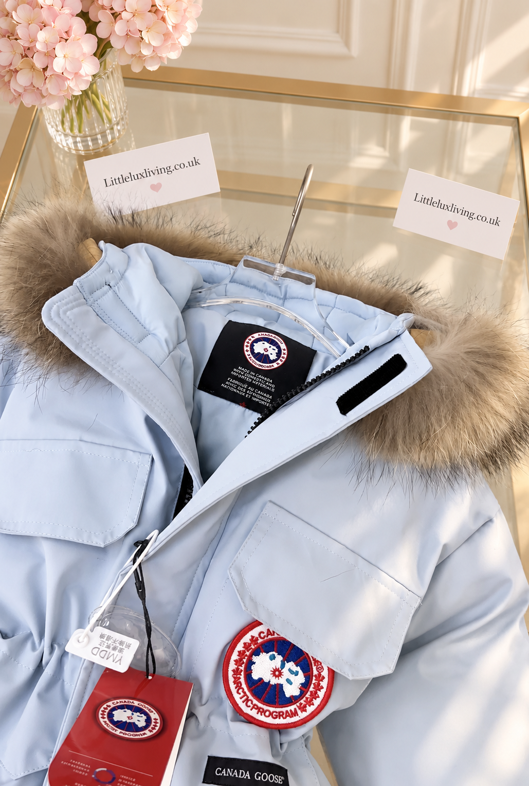 Light blue fur coat