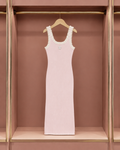 Blush Pearl-Trim Sleeveless Maxi Dress