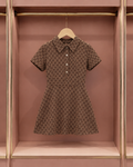 Cocoa Monogram Collared Mini Dress