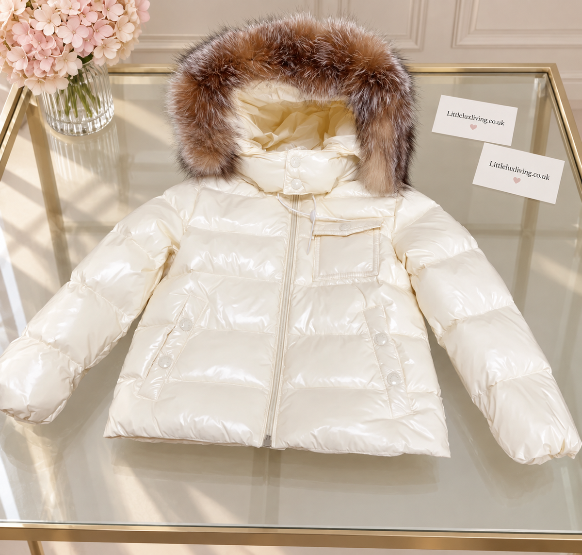 White fur coat