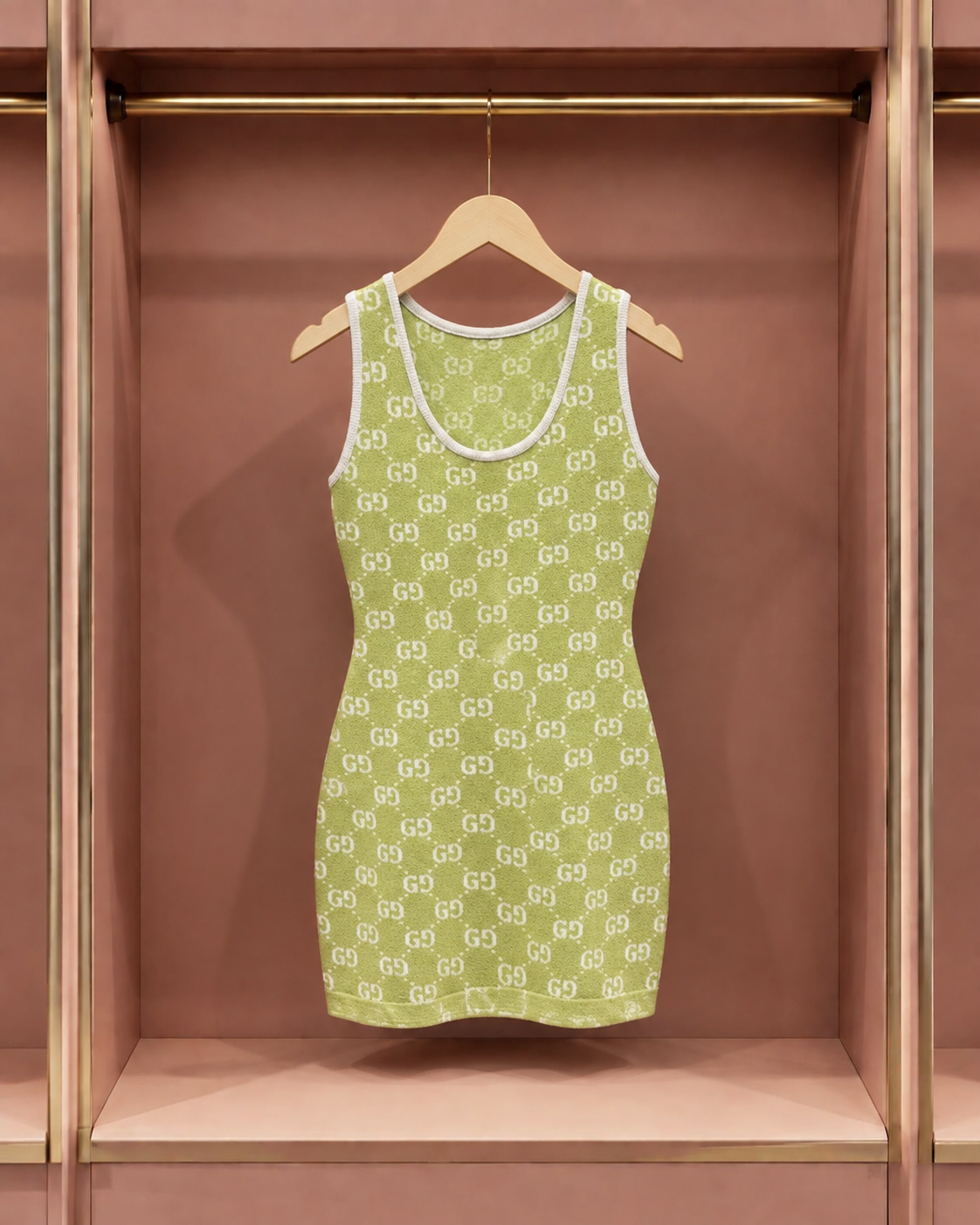 Sage Monogram Sleeveless Mini Dress