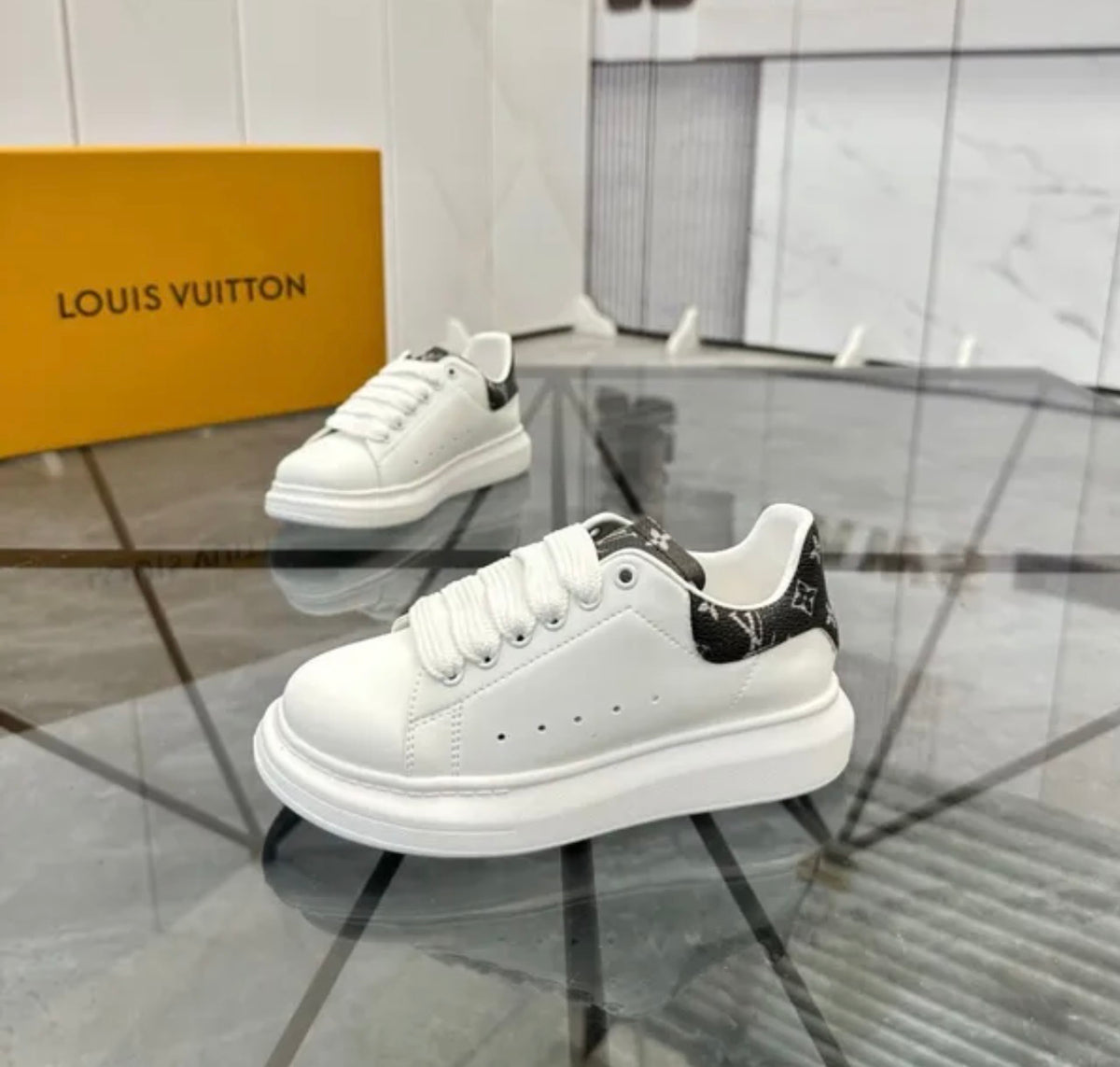 White and black shoes