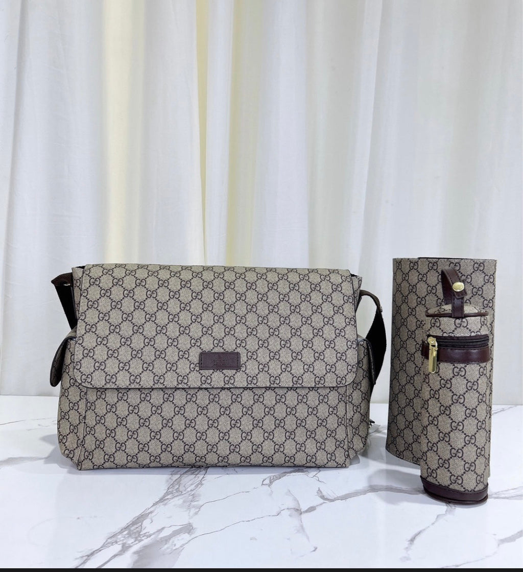 Plain Brown Baby Bag Set