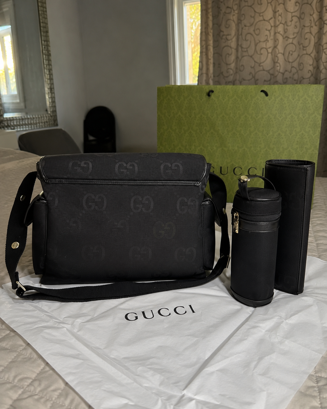 Black changing bag big monogram