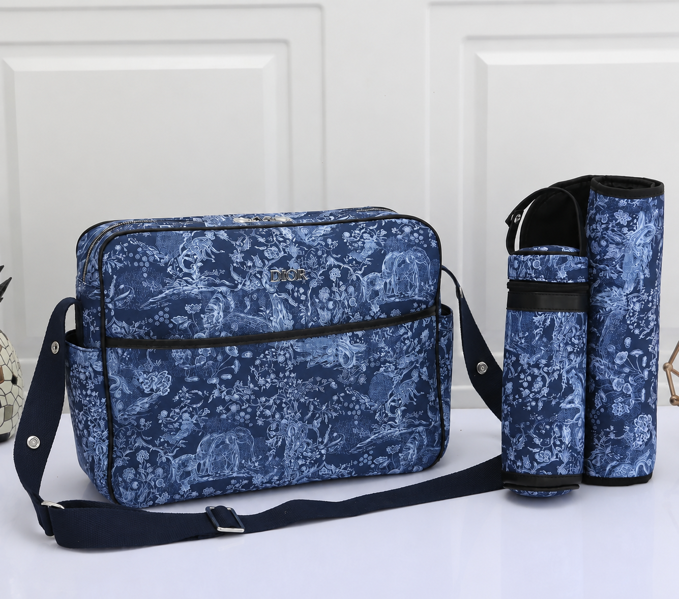 Classic Changing Bag Blue Floral