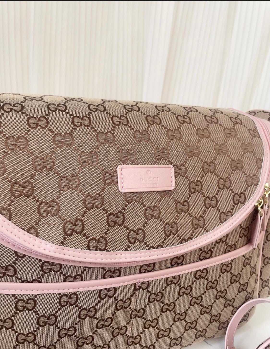 Plain Brown & Pink Bag Set