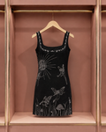 Midnight Enchanted Garden Embroidered Dress