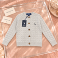 Light Grey Cable-Knit Cardigan