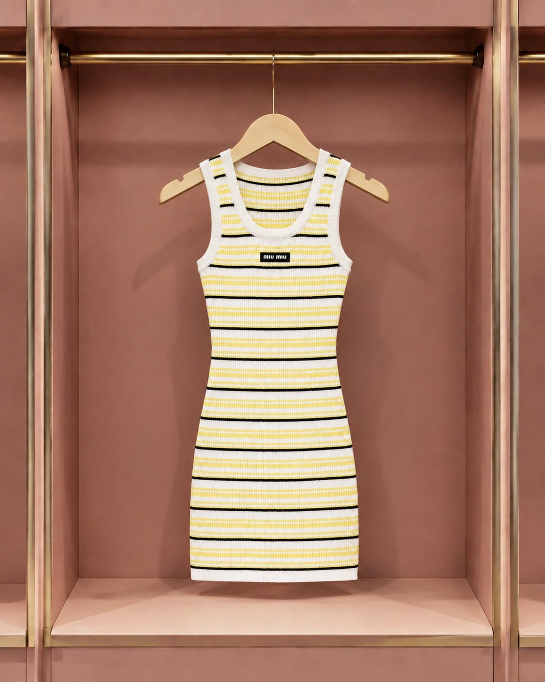 Lemon and Midnight Stripe Sleeveless Dress