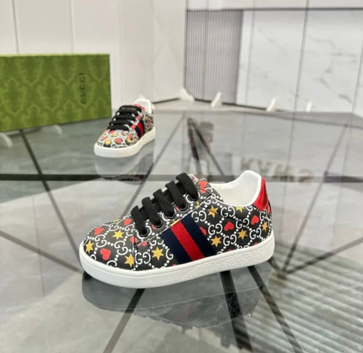 Heart patterned shoes