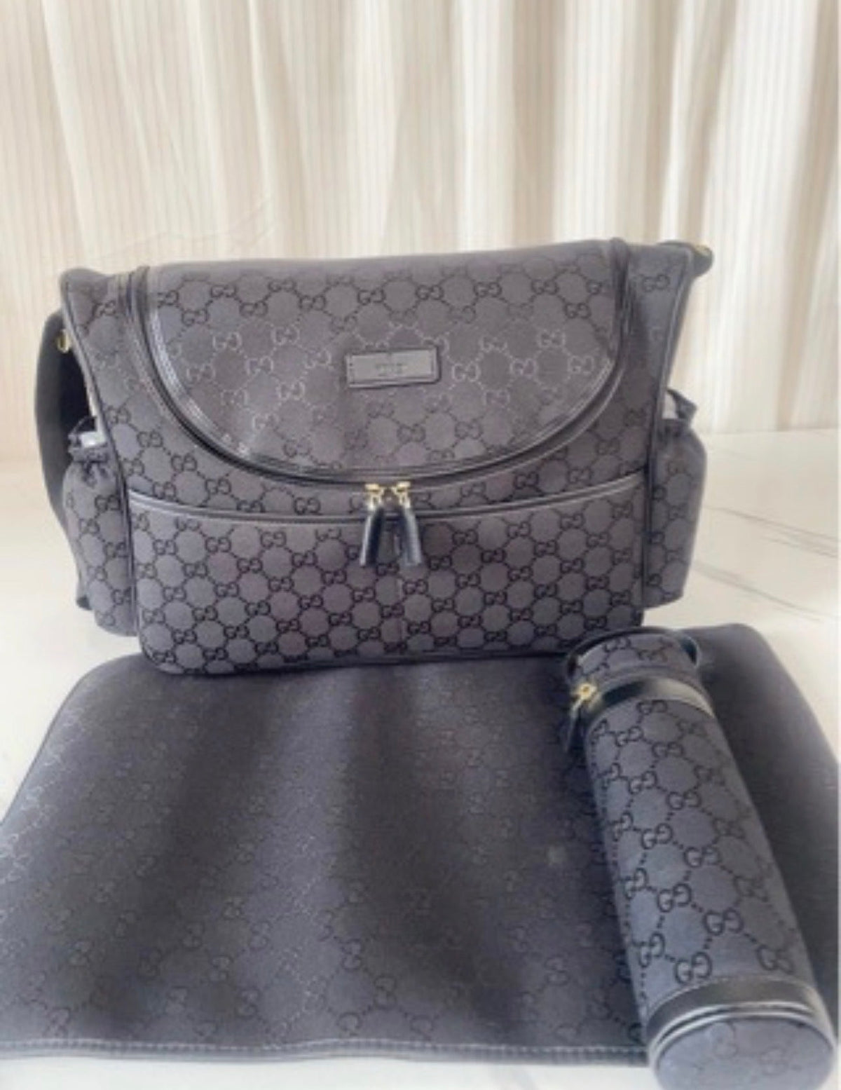 Black Monogram Baby Bag