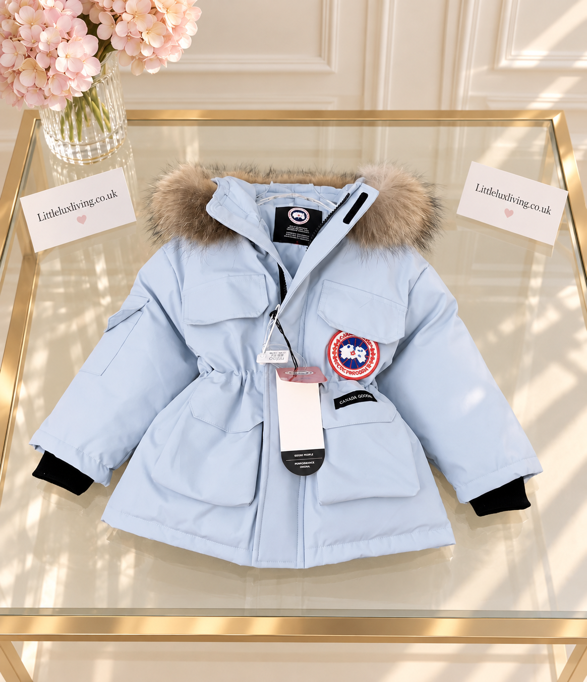 Light blue fur coat