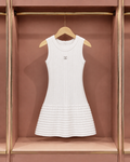 Ivory Ribbed Fit-and-Flare Mini Dress