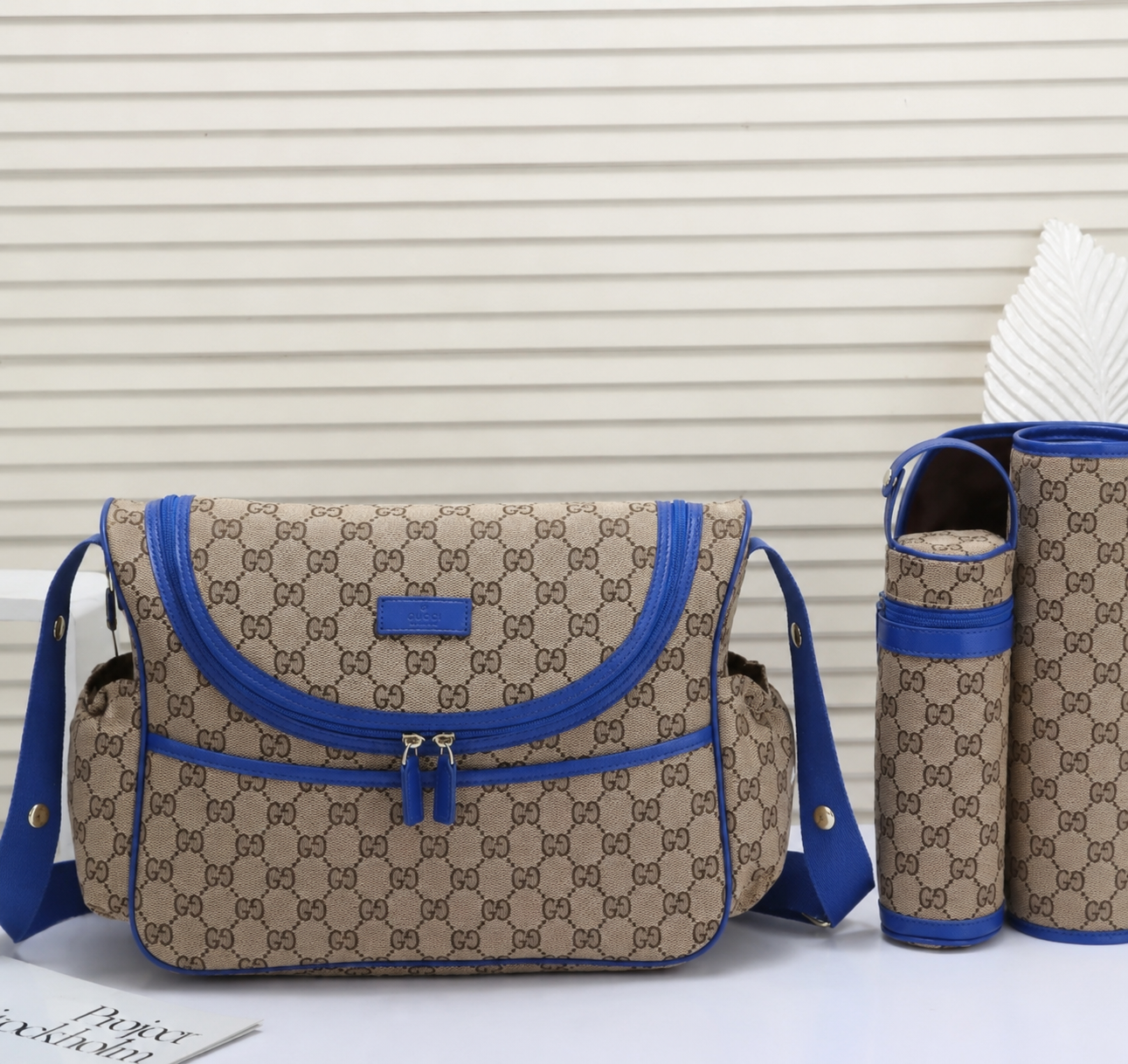 Changing bag with blue strap