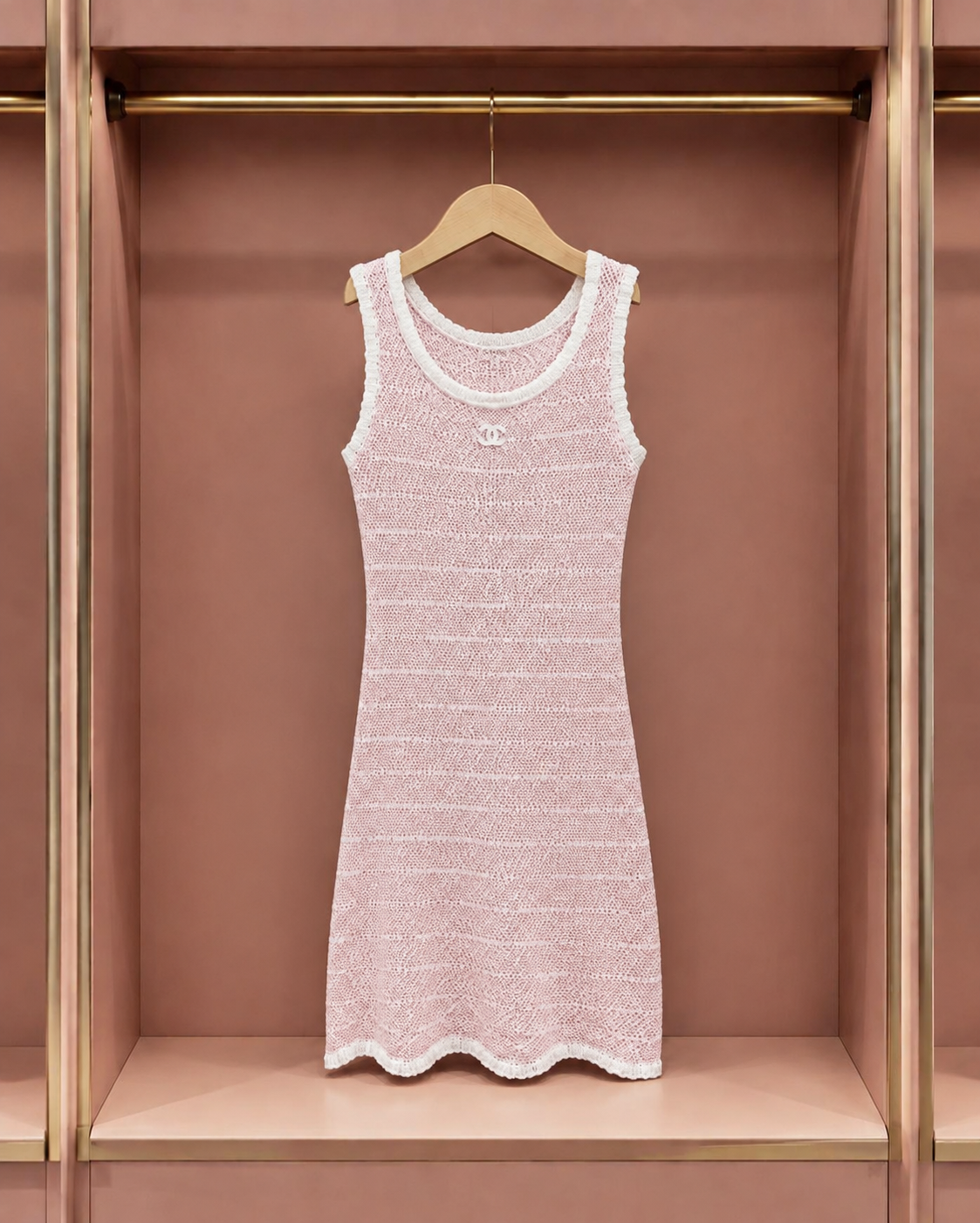 Blush Crochet Scoop-Neck Dress
