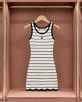 Ivory and Black Breton Crochet Dress