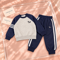 Grey & Navy Puppy Sweatshirt & Jogger Set