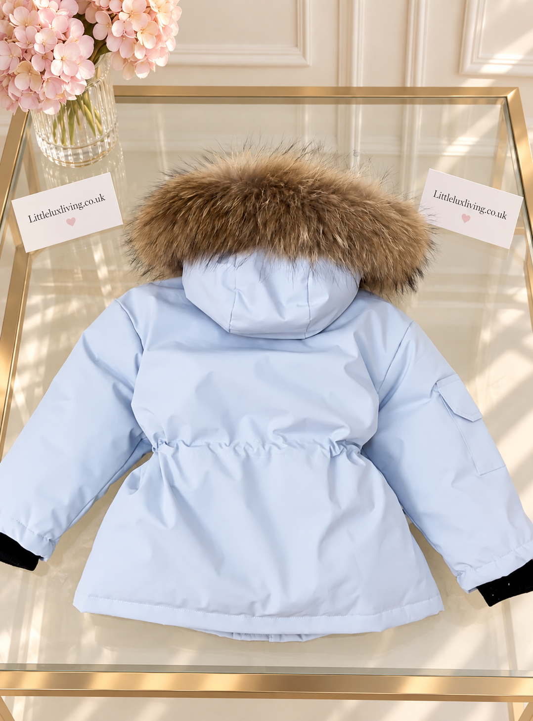 Light blue fur coat
