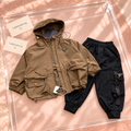 Tan Utility Jacket & Black Cargo Trouser Set