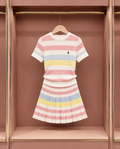 Pastel Rainbow Knit Top and Skirt Set