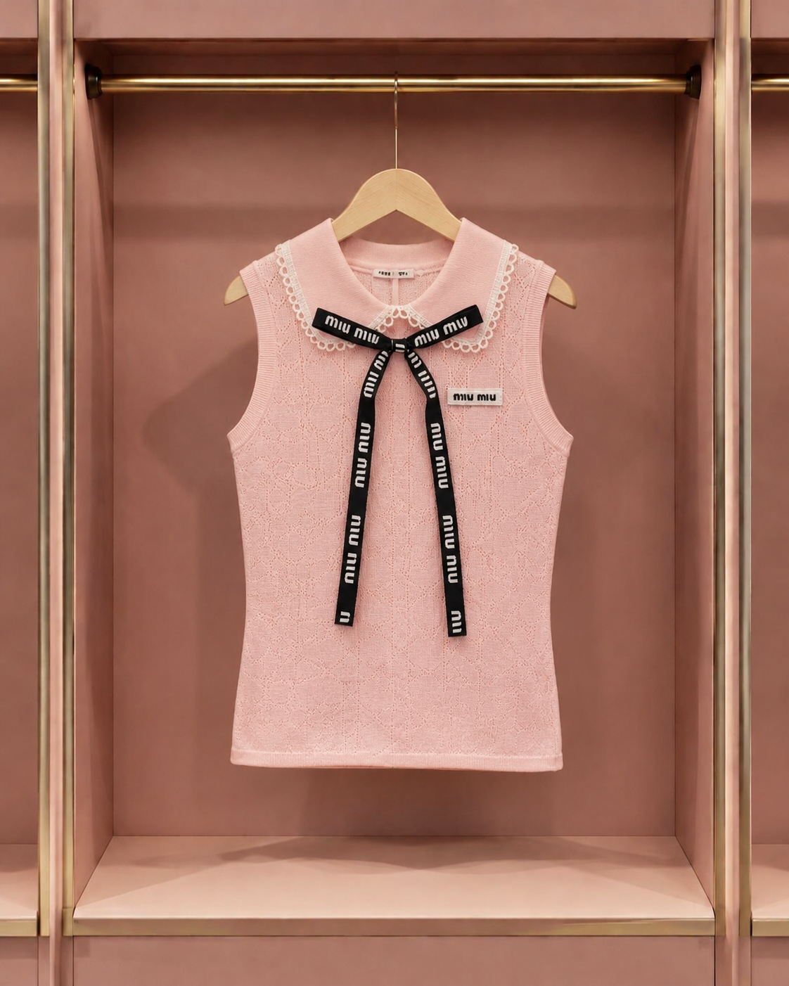 Blush Ribbon Bow Sleeveless Top