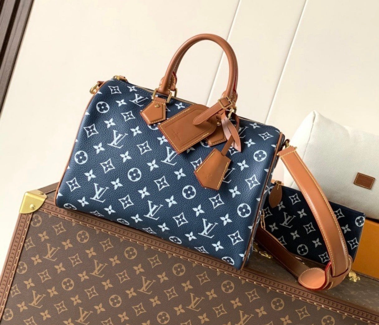 Blue duffel