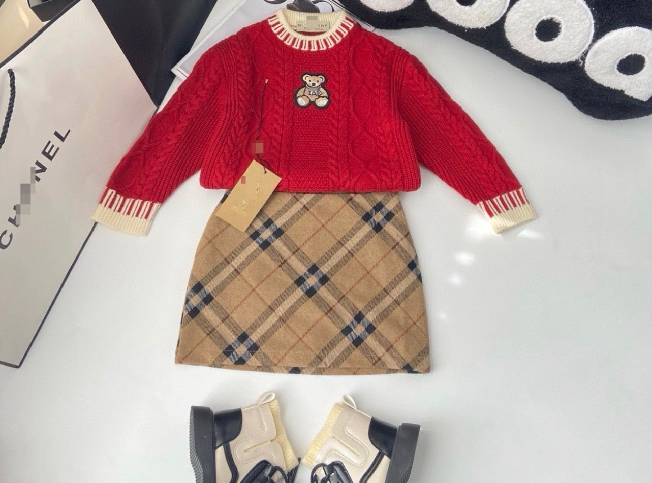 Check Mini Skirt Set