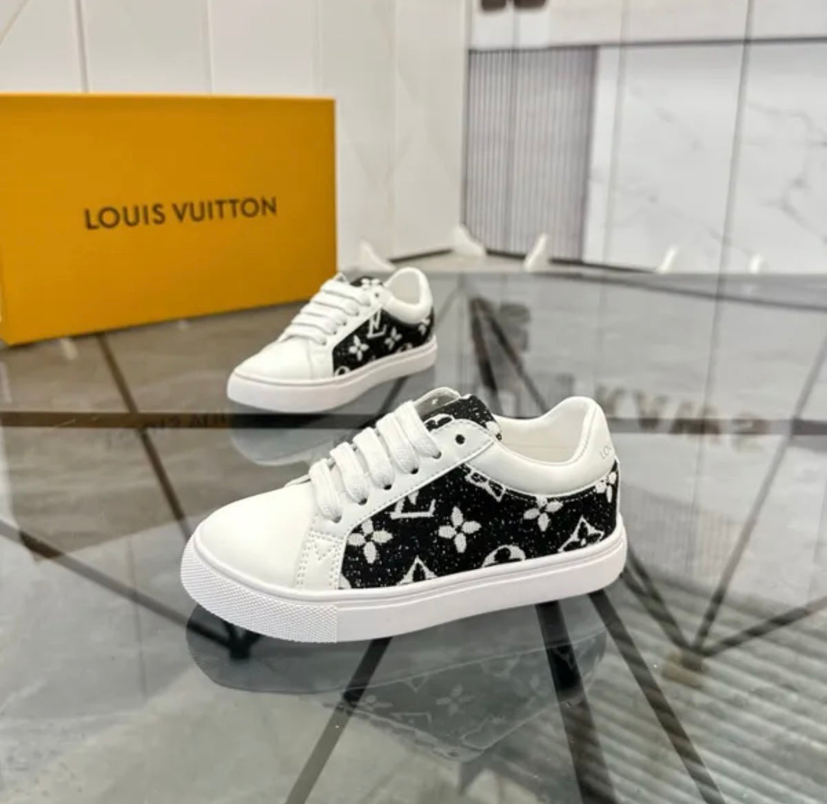 White and black shoes