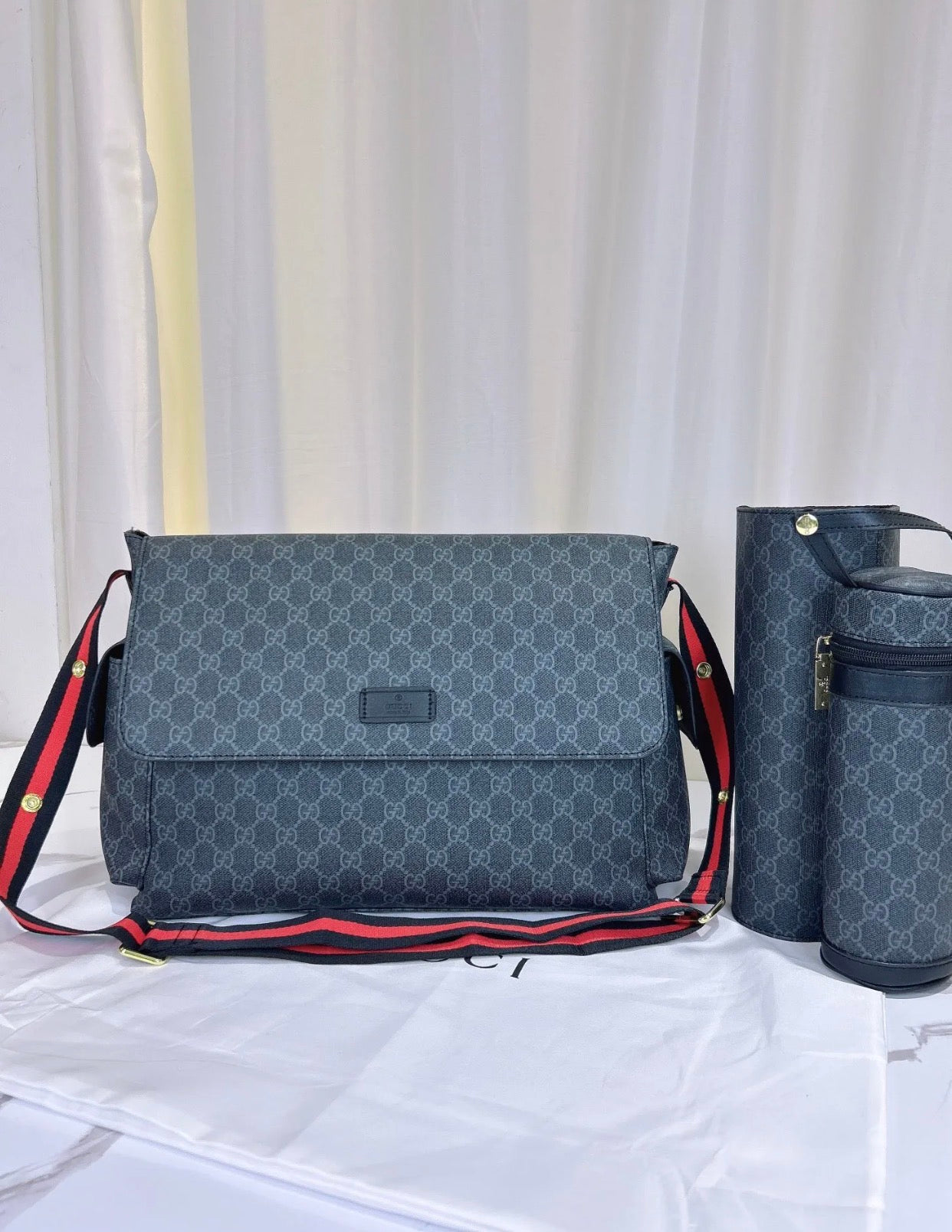 Monogram bag red strap